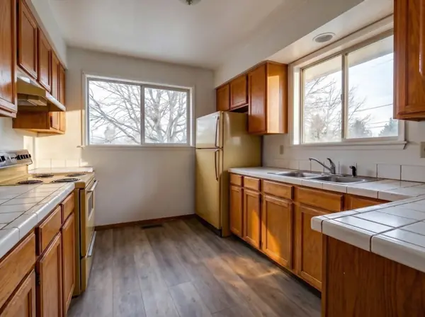 Roosevelt mid-century kitchen with new LVP flooring