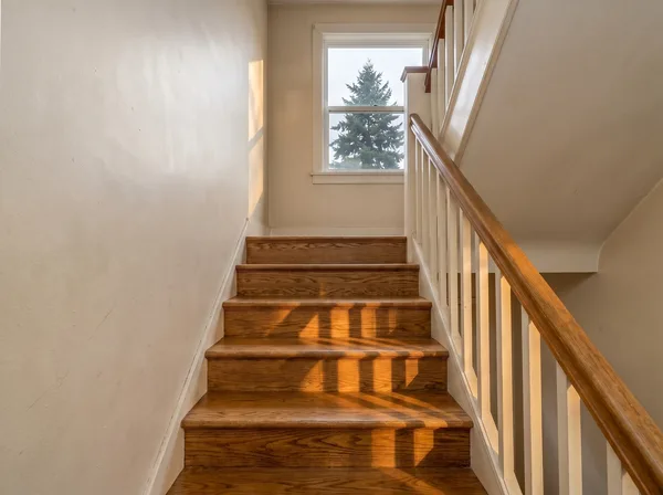Sehome bungalow staircase with new hardwood treads