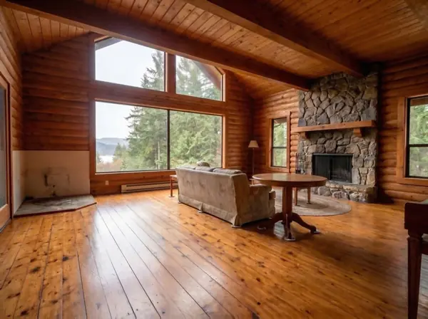 Sudden Valley cedar cabin with refinished pine floor
